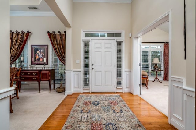 entrance foyer featuring light wood-type flooring