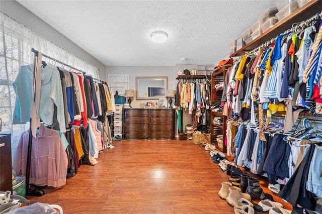 spacious closet with wood finished floors