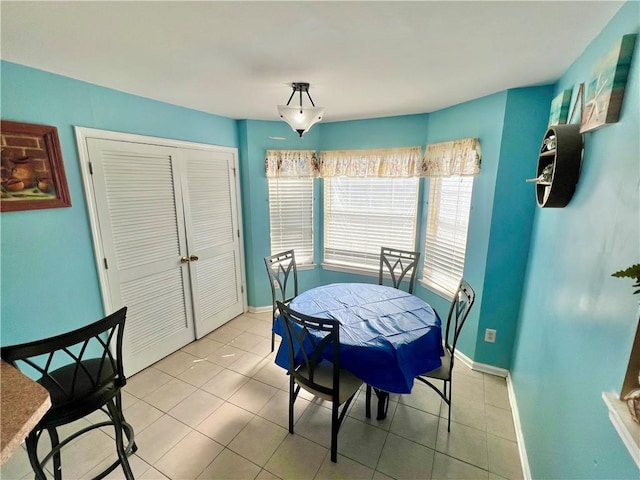 view of tiled dining space