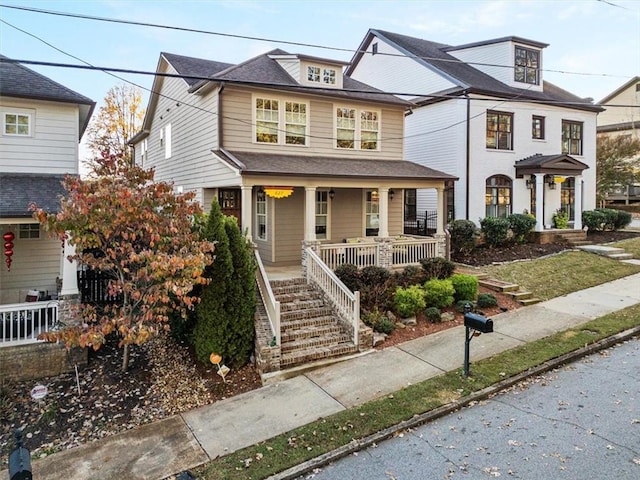 view of front of house with covered porch