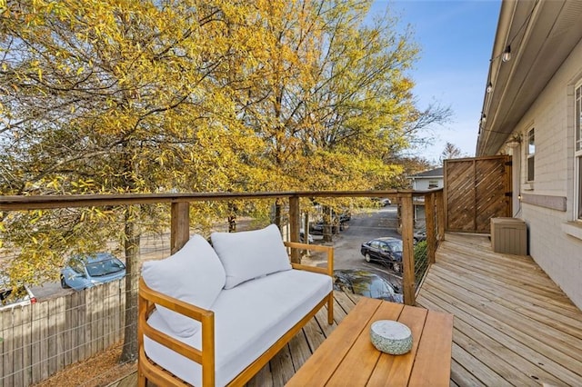 deck with an outdoor living space