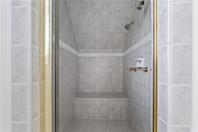 bathroom featuring a stall shower