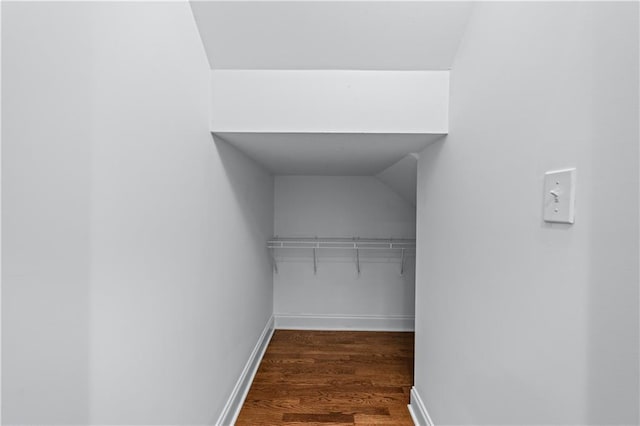 spacious closet with wood finished floors