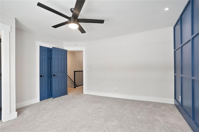 4167 Oakwood Way, Duluth, GA 30096 - unfurnished bedroom with carpet floors, baseboards, recessed lighting, and ceiling fan