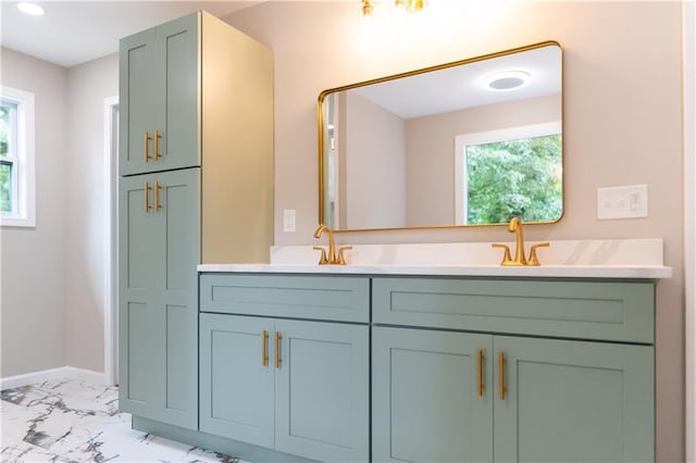 45 Driskell Ave, Mableton, GA 30126 - bathroom featuring marble look tiles and double vanity