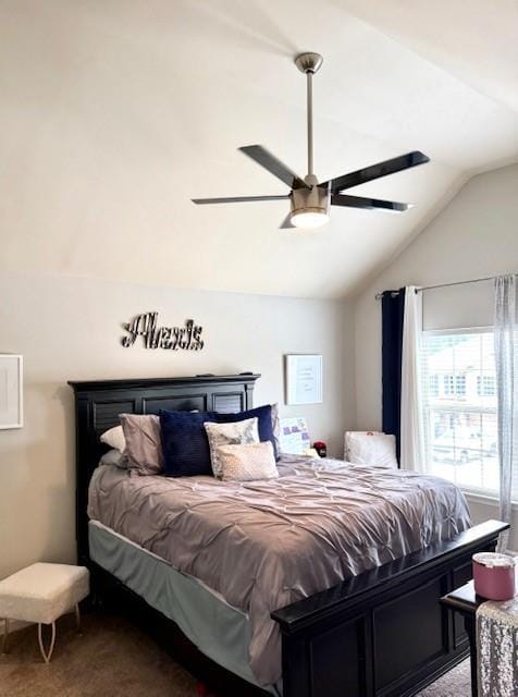 558 Hideaway Dr, Jonesboro, GA 30238 - carpeted bedroom with lofted ceiling and a ceiling fan