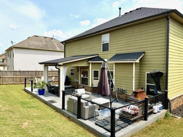 558 Hideaway Dr, Jonesboro, GA 30238 - rear view of property featuring an outdoor hangout area and a patio