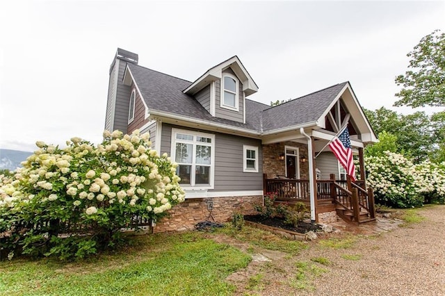 view of front facade featuring a deck