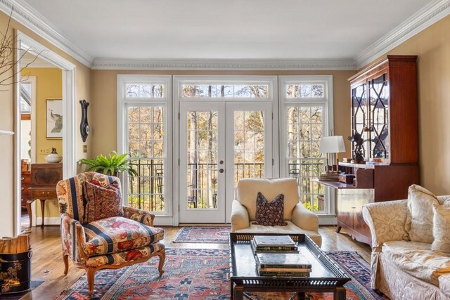 sunroom / solarium with french doors