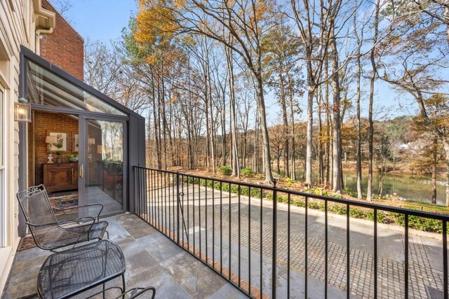 balcony with a water view