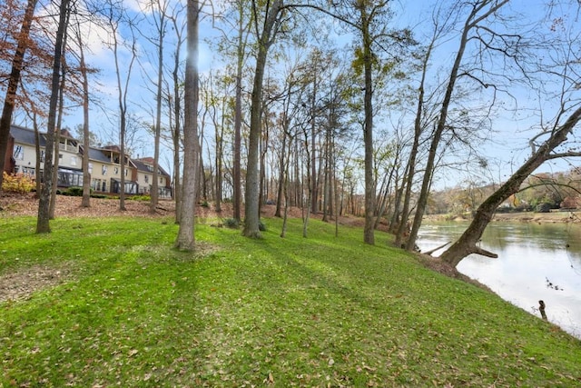 view of yard featuring a water view