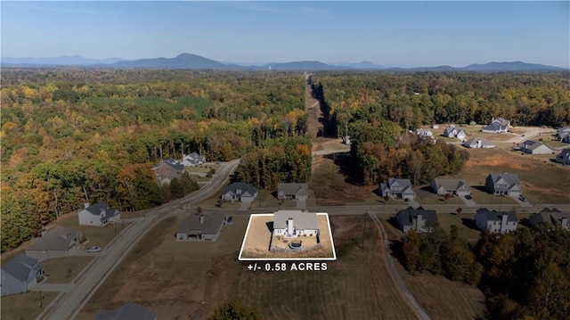 drone / aerial view with a mountain view