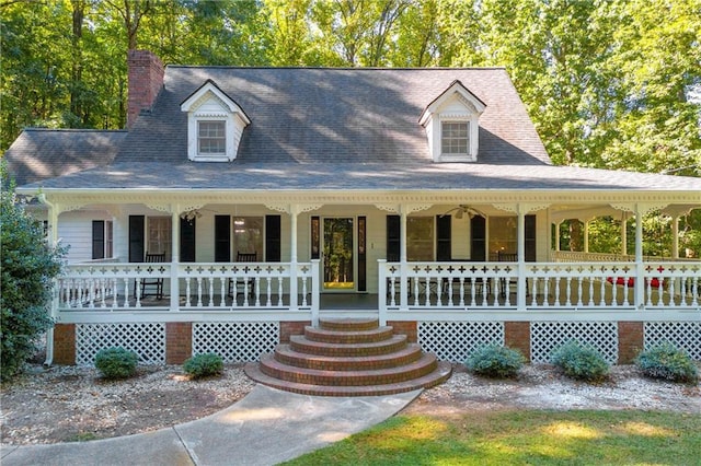 view of front facade with covered porch