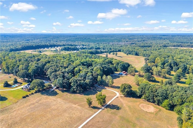 bird's eye view with a rural view