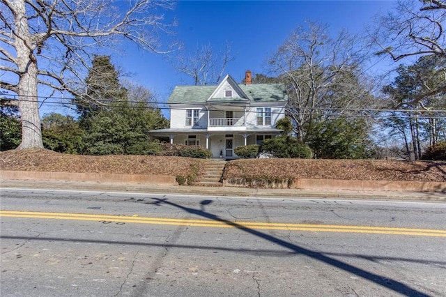 view of front facade featuring covered porch