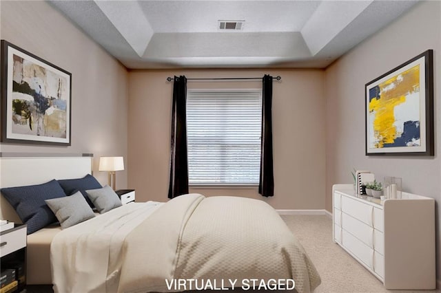 3500 Sweetwater Rd Unit 522, Duluth, GA 30096 - bedroom with a tray ceiling, light carpet, and baseboards