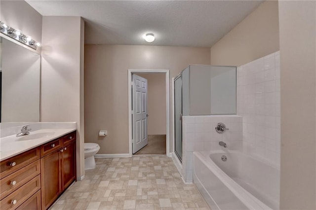 3500 Sweetwater Rd Unit 522, Duluth, GA 30096 - full bath featuring baseboards, vanity, toilet, a bath, and a stall shower