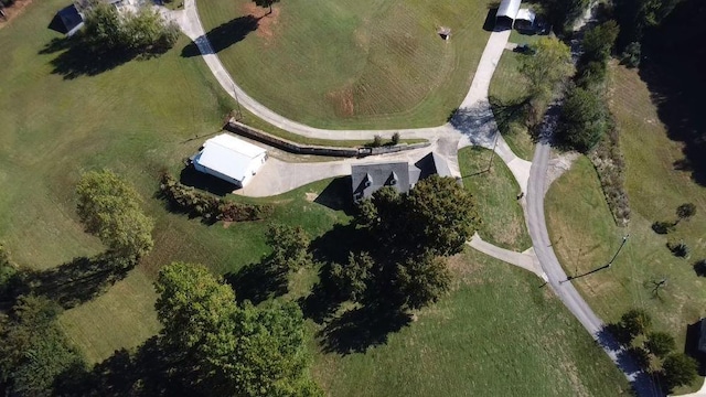 drone / aerial view with a rural view