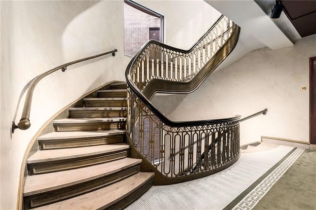 75 Ponce De Leon Ave NE Unit 1006, Atlanta, GA 30308 - stairs featuring carpet floors