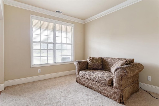 1110 Cureton Dr, Austell, GA 30106 - living area featuring carpet floors, crown molding, and baseboards