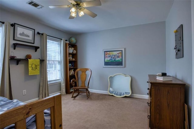 9600 Poplar Ct, Douglasville, GA 30135 - bedroom featuring carpet floors, baseboards, and ceiling fan