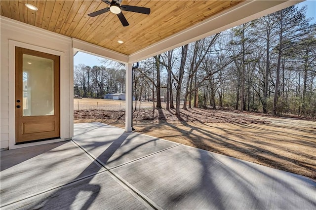 view of patio / terrace with ceiling fan