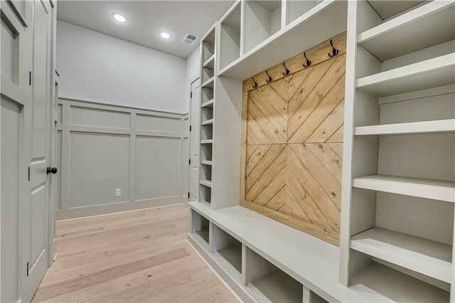 mudroom featuring light hardwood / wood-style floors