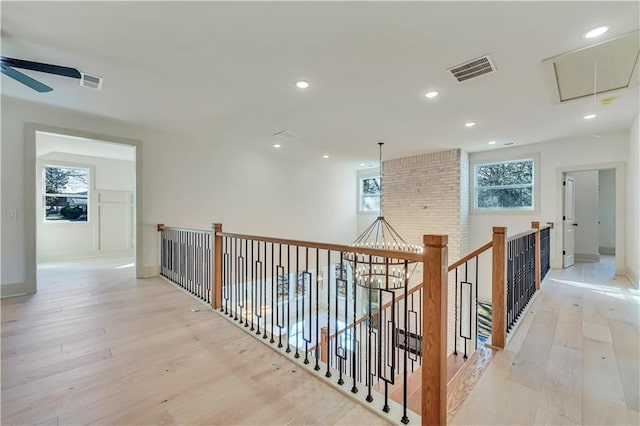 hall featuring light hardwood / wood-style flooring