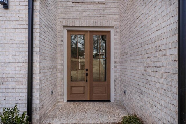 property entrance with french doors