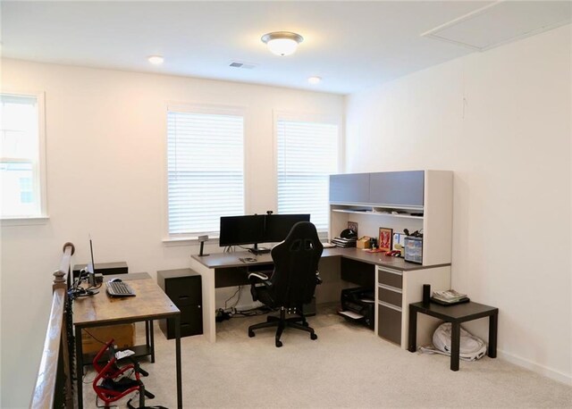 4734 Dewitt Dr, Duluth, GA 30097 - home office featuring attic access, healthy amount of natural light, and light carpet