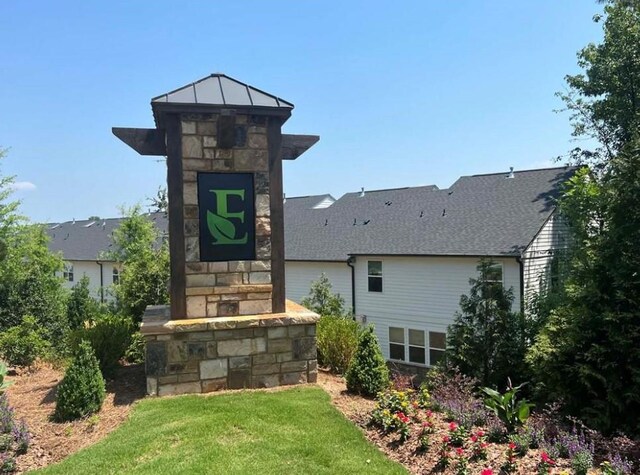 4734 Dewitt Dr, Duluth, GA 30097 - rear view of property with stone siding and a yard