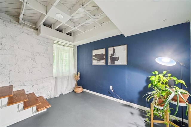 basement featuring baseboards