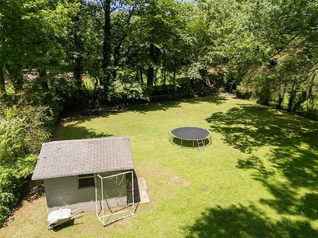 2172 SE Wakita Dr SE, Marietta, GA 30060 - view of green lawn with a trampoline and an outdoor structure