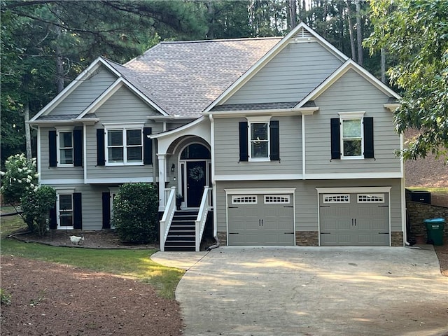 split foyer home with a garage