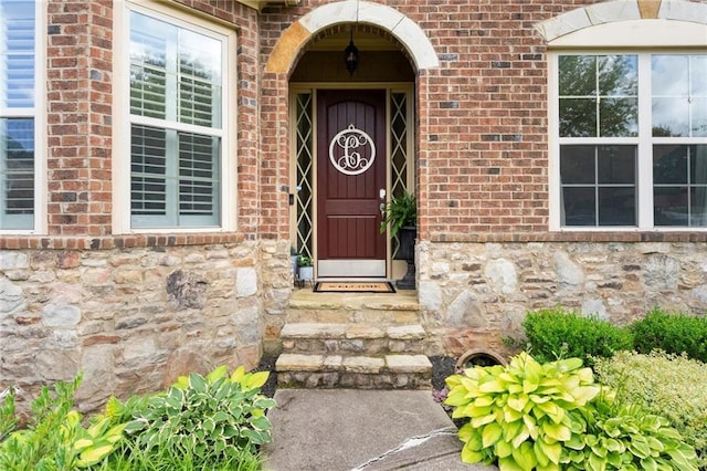 4896 Locklear Way, Marietta, GA 30066 - view of exterior entry with stone siding and brick siding