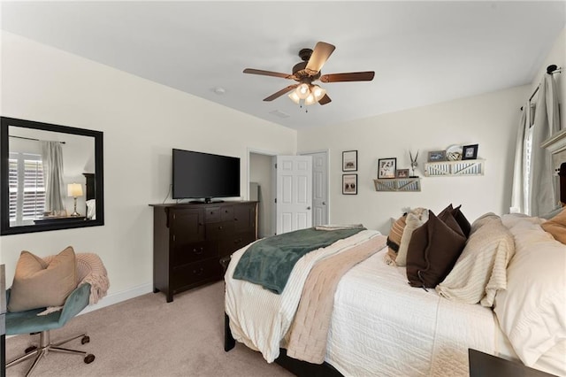 4896 Locklear Way, Marietta, GA 30066 - bedroom featuring light colored carpet, a ceiling fan, and baseboards