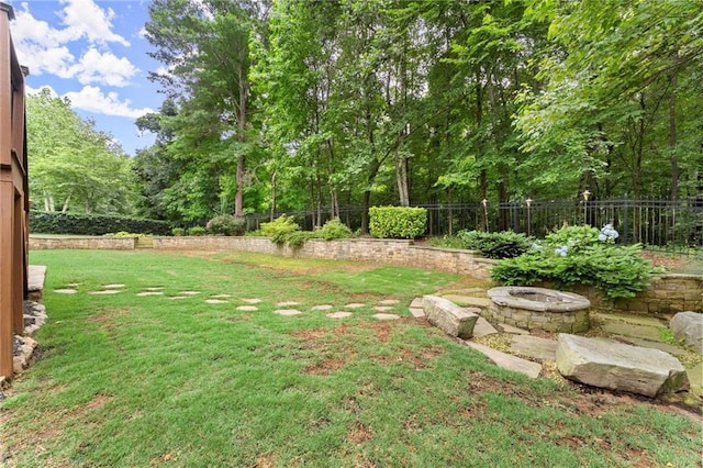 4896 Locklear Way, Marietta, GA 30066 - view of yard with an outdoor fire pit