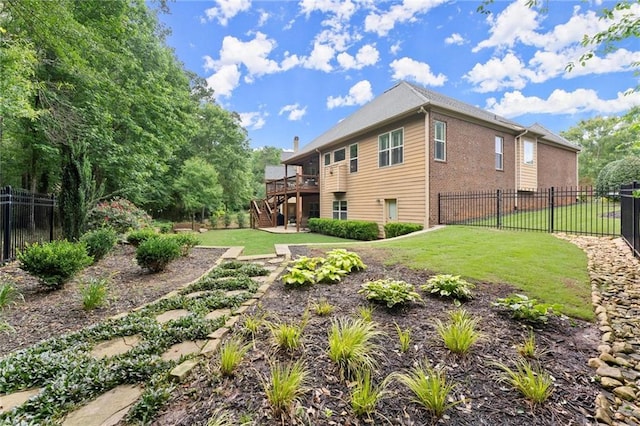 4896 Locklear Way, Marietta, GA 30066 - view of yard with stairway and a deck