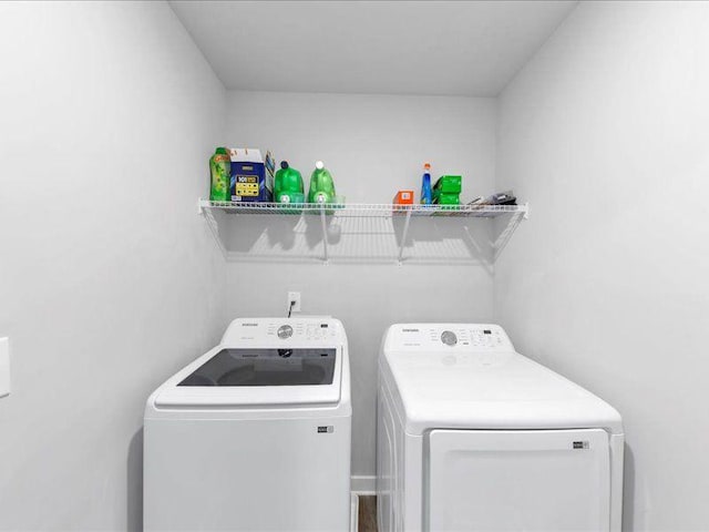 laundry area featuring independent washer and dryer