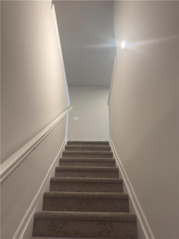 stairway with carpet floors