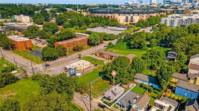 drone / aerial view featuring a view of city