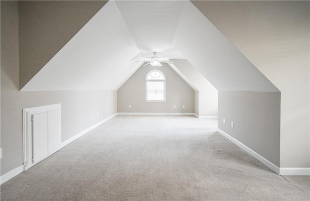 55 Little Barley Ln, Grayson, GA 30017 - additional living space featuring a ceiling fan, carpet flooring, baseboards, and lofted ceiling