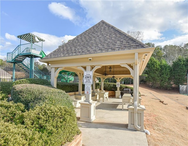 55 Little Barley Ln, Grayson, GA 30017 - view of home's community with a gazebo, fence, and a patio