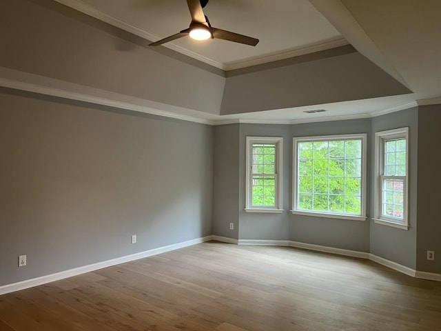 730 Redlion Run, Alpharetta, GA 30022 - empty room with crown molding, ceiling fan, baseboards, and hardwood / wood-style floors
