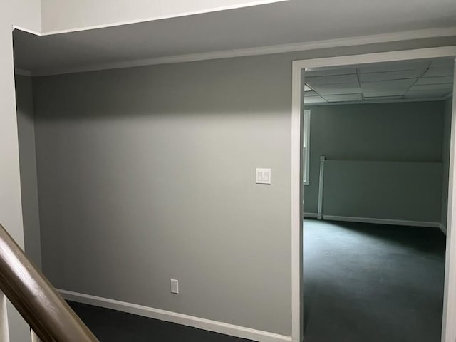 730 Redlion Run, Alpharetta, GA 30022 - corridor featuring concrete flooring, baseboards, and ornamental molding