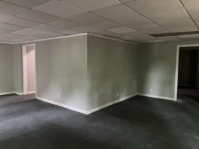 730 Redlion Run, Alpharetta, GA 30022 - unfurnished room featuring baseboards, concrete floors, and a drop ceiling