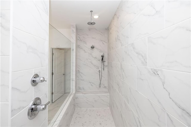 706 Dodd Ln Unit 157, Buford, GA 30518 - full bathroom featuring a marble finish shower and recessed lighting