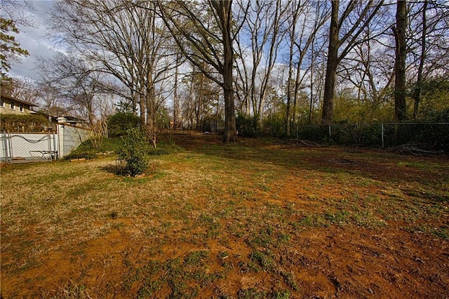 view of yard featuring fence