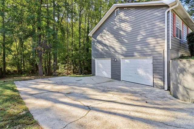 view of garage