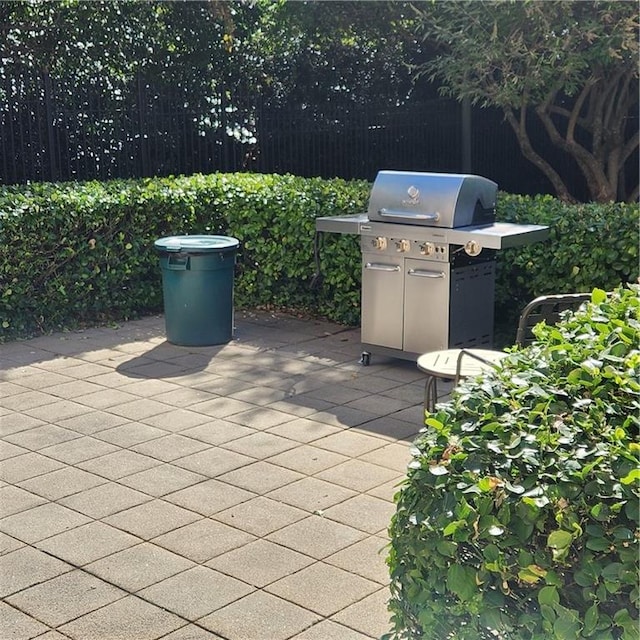 view of patio featuring grilling area